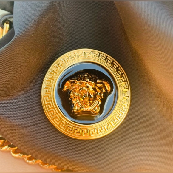 Versace Black and Gold Shoulder Bag with Medusa Logo - Picture 3 of 11